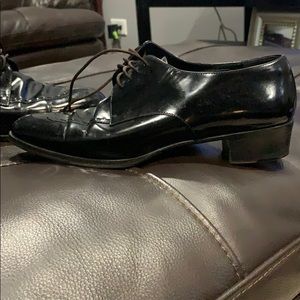 Prada black leather Oxford shoes